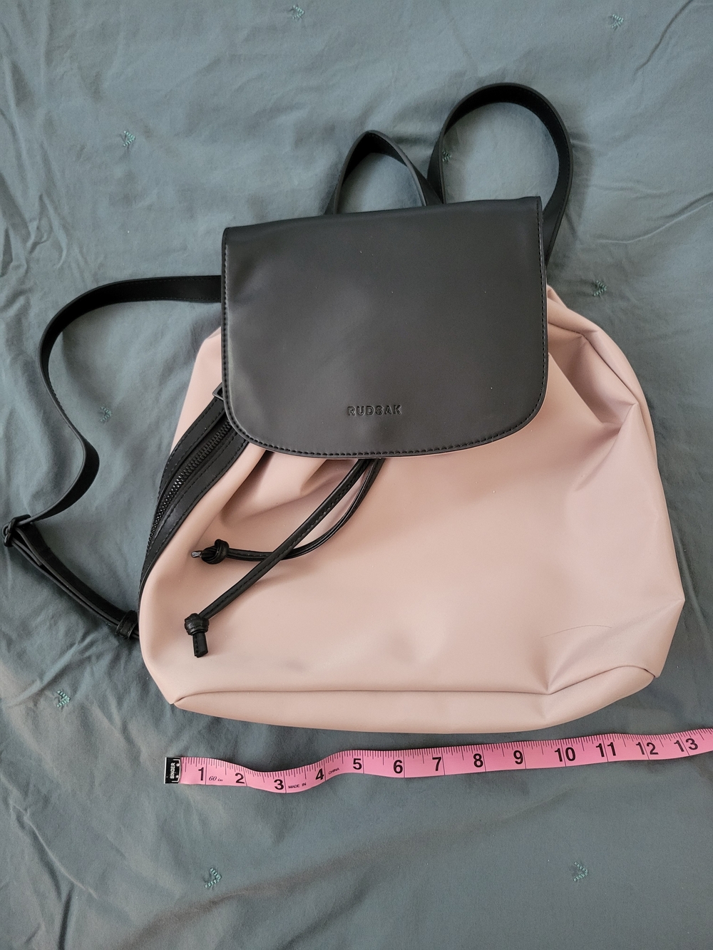 Rudsak Two-Tone Pink & Black Drawstring Backpack